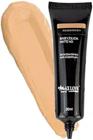 Base Líquida Matte HD Max Love Cor 20 - Cobertura Alta, Acabamento Matte, Longa Duração e Custo-Benefício