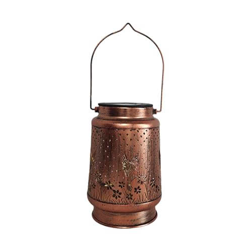 Farol solar de colibrí para exteriores – Lámparas colgantes de metal con diseño de calado, decoración de jardín para porche, patio, sendero y fiestas
