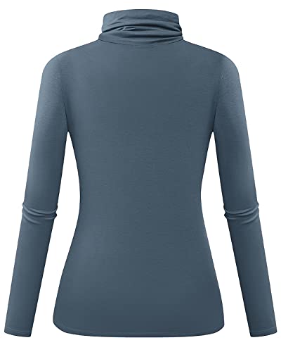 Image of Herou Womens Long Sleeve Turtleneck Slim Fitted Lightweight Casual Active Layer Tops Shirts