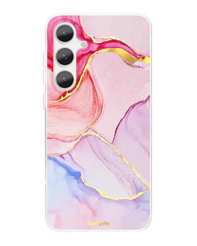 Coque Samsung S25 Plus magnétique transparente motif marbre or pour femme et fille