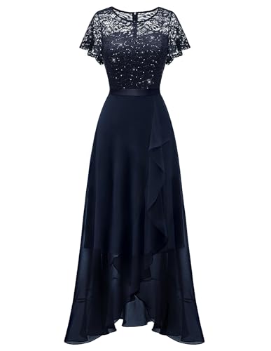 Image of BeryLove Formal Dresses for Women 2026 Wedding Guest with Slit Cocktail Elegant Lace Long Prom Dress