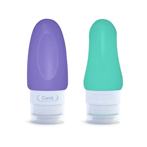 Image of Dot&Dot Leak Proof Travel Bottles - Tubes for Liquid TSA Approved 1oz Silicone Toiletries Travel Shampoo & Conditioner Containers with Labels