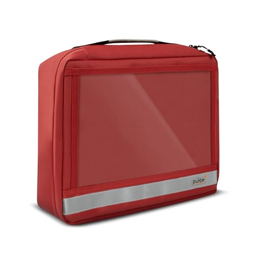 Pulox Ampulario Médico para ampollas en Rojo (vacío) - Estuche Grande para ampollas y medicamentos - para 62 ampollas (35 x 25 x 10 cm)