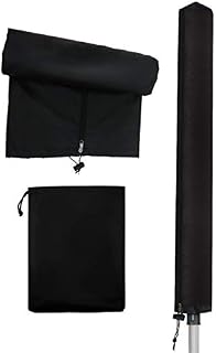 Rotary Airer Washing Lines Cover, Black Protective Cover 180cm Waterproof with Zip and Drawstring for Garden Rotary Clothes Dryer, Oxford Fabric Waterproof, Windproof Universal
