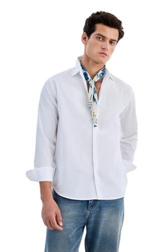 Image of SNITCH Men Casual & Formal Shirt | Regular Fit Full Sleeve Spread Collar Solid Style | 100% Cotton Breathable Woven Fabric for Everyday Wear & Stylish Office Outings
