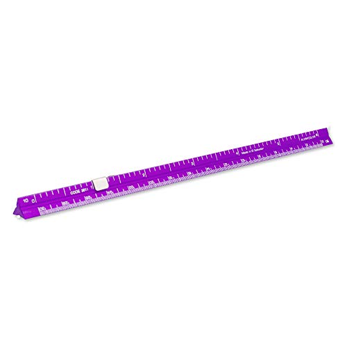 Image of Alumicolor 3611-3 Aluminum Combination Pocket Scale With Clip, 6IN, Purple