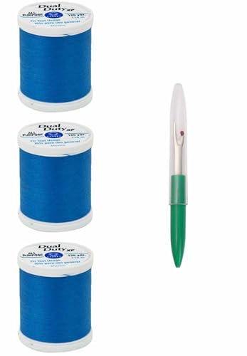Hilo de coser Coats & Clark poliéster 125 yd x3 azul miniatura 1