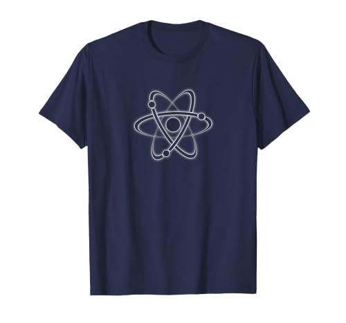 Atom Molecule T-Shirt Glowing Atomic Science Symbol Tee T-Shirt, Men, Navy Blue, X-Large