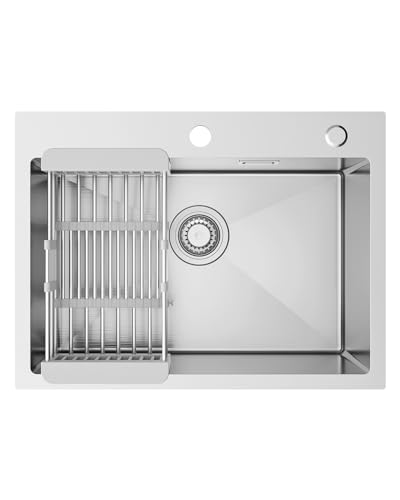 Sofetiy Küchenspüle 60x45 cm Edelstahl, Rechteckige Einbauspüle Modern,...