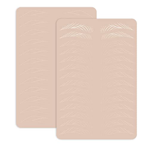 5 Pezzi di Pelle di Addestramento in Silicone Pre-stampati con Motivo di Capelli per Microblading e Trucco Permanente delle Sopracciglia (Modelo 1)