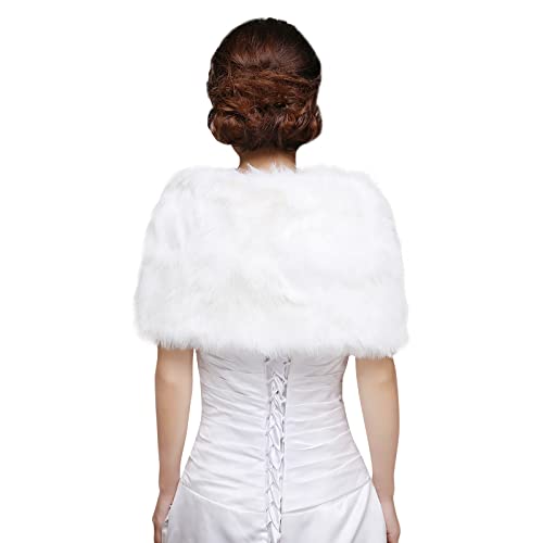 XGOPTS Womens Wedding Faux Fur Wraps and Shawls for Wedding Dress Bride Bridesmaid Evening Dress Shawl Stole Shrug Cover Up4