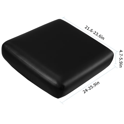 Image of YISUN PU Leather Couch Cushion Cover, Waterproof Stretch Sofa Cushion Slipcovers, Faux Leather RV Chair Seat Covers, Loveseat Cushion Cover Replacement Chair /Furniture Protector, 3 Pcs(Black)
