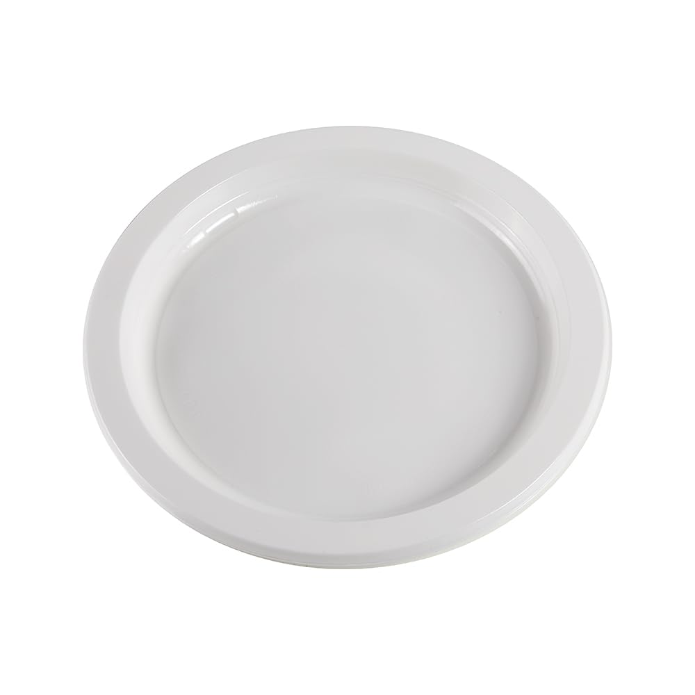 NupikReusable Plain White Plate, 300 Plates, 22 cm Diameter, Polystyrene, Ideal for Events