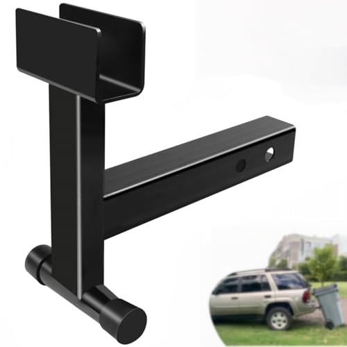 2" Trash Can Hauler Hitch, Trash Can Hitch, Trash Can Hauler, Garbage Hauling Towing Hitch Attachment,Trash Tow Truck Grab Hook Receiver Fit for Lawn Mower Garden Tractors (Black) by TNCZHYLX - Used condition - US$18.61