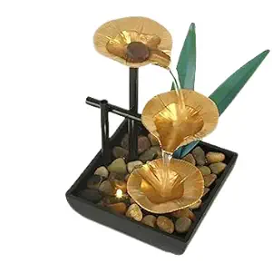 Tagve Tabletop Fountain,Water Fall Indoors,Fountain Desktop 3-Tier Indoor Relaxation Fountains Waterfall,Lotus Fountain Mini Waterfall for Indoor Spaces(Lotus)