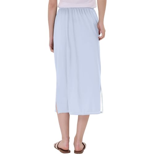 Rose Gold Midi Skirt with Slit Women Floral Mid Calf Skirt Stretchy High Waist Summer Skirts4