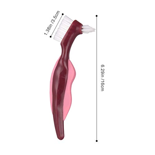 HEALLILY 3 Peças Escova de Dentadura de Cabeça Dupla Escova de Limpeza de Dentes Falsos Escova de De