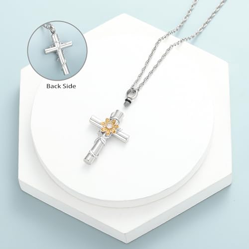 shajwo Sunflower Urn Necklaces for Ashes for Women Men Cremation Jewelry Memorial Human Ashes Pendant4