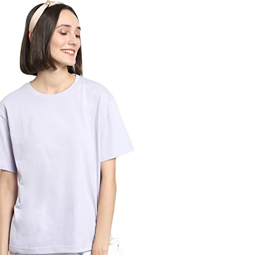 Image of Bewakoof Women Plain Solid Half Sleeve Round Neck T-Shirt