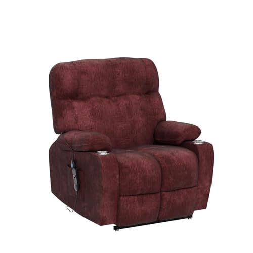 Sillón reclinable eléctrico tejido rojo miniatura 4