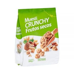 Muesli Crunchy Hacendado con frutos secos Paquete 500 g Pack 2