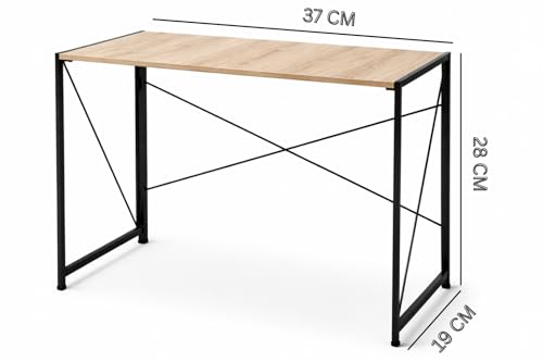 Image of EXVITO Portable Wood & Metal Computer Desk | Foldable Modern Writing | Multipurpose Study Table Best for Home, School, Office Work & More | Ideal for Kids & Adults - Wallnut, Standard