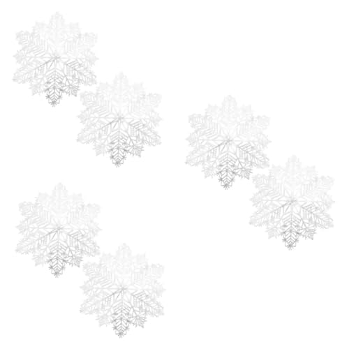Chemin de table de Noël avec sets Cabilock en PVC blanc pour repas de fêtes - 7