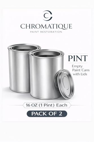 Pint | Empty Paint Can with Lid | 16 OZ | Blank & Unlabeled for DIY Projects and Paint Storage (2)
