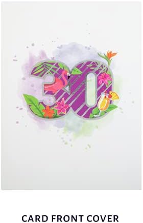 Cardology - 30th Birthday Pop Up Card - Tropical 30th Birthday Card For Women