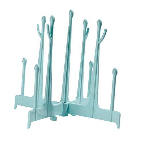 Toddmomy Égouttoir Porte-biberons Amovible Bleu Ciel pour Bébé, Support Sèche-biberons Pliable en Plastique Sûr, Rangement Compact Maison Et Voyage, Étendoir Pratique pour Accessoires De Puériculture