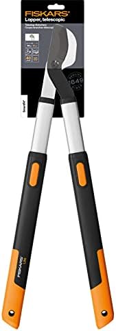 Fiskars Sekator teleskopowy SmartFit do świeżego drewna, Nieprzywierająca powłoka, Hartowana stal, Długość rękojeści: 66 do 90 cm, Czarny/ pomarańczowy, L86, 1013564