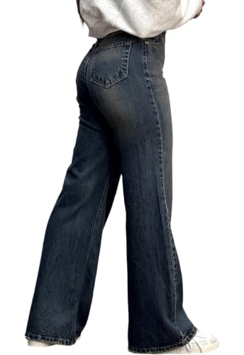 Image of Women's Flare High Waisted Bell Bottom Wide Leg Stretch Classic Denim Pants