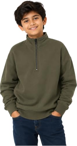 Image of T2F Boys Cotton High Neck Oversized Fit DropShoulder Sweatshirt
