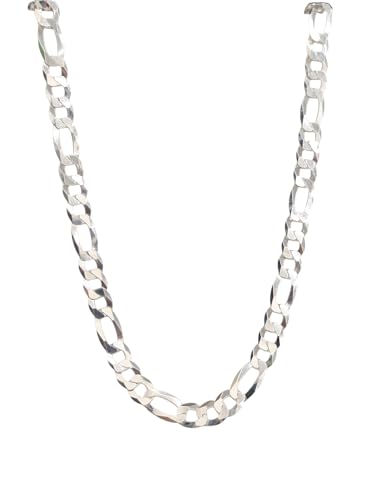 925 Sterling Silver Figaro Chain 10 mm Unisex Style2