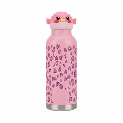 Image of JOUET Kids 600ml Pufferfish Water Bottle, Stainless Steel Reusable Drinking Bottle with Character Lid for School, Outdoor, Travel & Daily Use