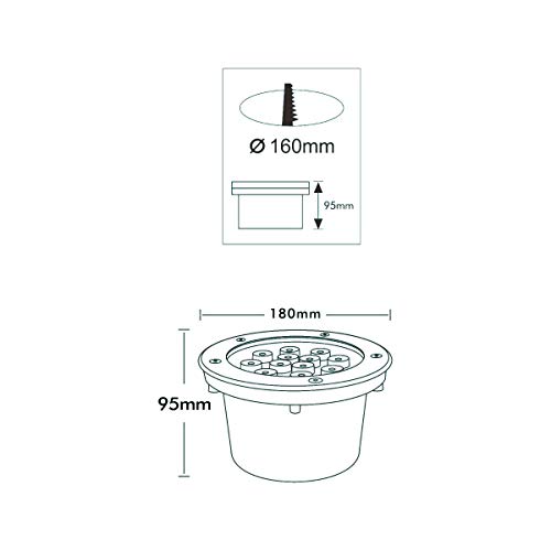 Aiply Faretto Led Incasso da Esterno Rotondo