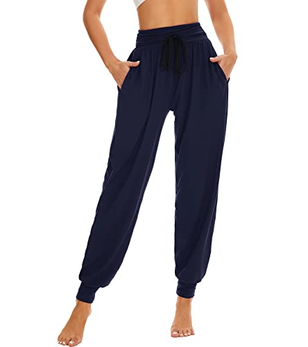 HAPYWER Haremshose Damen Lang für Sport Workout-Yogahose Jogginghose Sommerhose Leicht Weiche Lockere Bequem mit Groß Taschen-S-XXL HAPYWER Haremshose Damen Lang für Sport Workout-Yogahose Jogginghose Sommerhose Leicht Weiche Lockere Bequem mit Groß Taschen-S-XXL