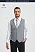 HISDERN Suit Vests for Men Business Formal LIght Grey Dress Waistcoat Vest with 3 Pockets for Suit or Tuxedo Grooms Wedding Party Business Causal Gray