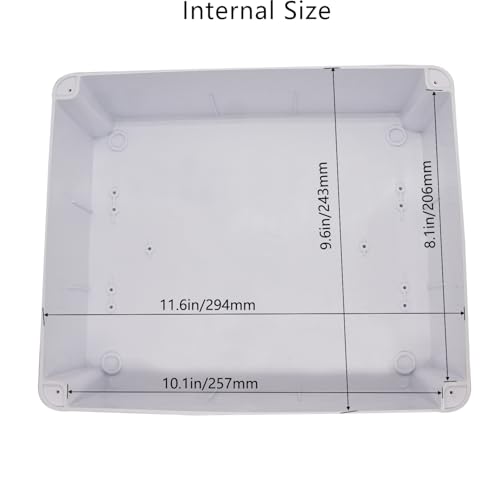 Image of Junction box Dustproof Waterproof IP65 ABS Plastic Electrical Boxes, Indoor & Outdoor Electrical Power Cord Enclosure Universal Project Box DIY Case White 11.8 x 9.8 x 4.7 inch(300x250x120mm)