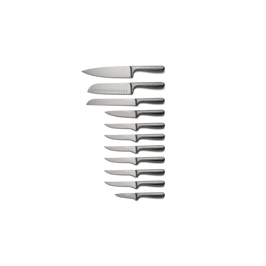 Cambridge-92668KBCC18DS-Nero-Hammered-Titanium-12-Piece-Cutlery-Block-Set Cambridge 92668KBCC18DS Nero Hammered Titanium 12-Piece Cutlery Block Set