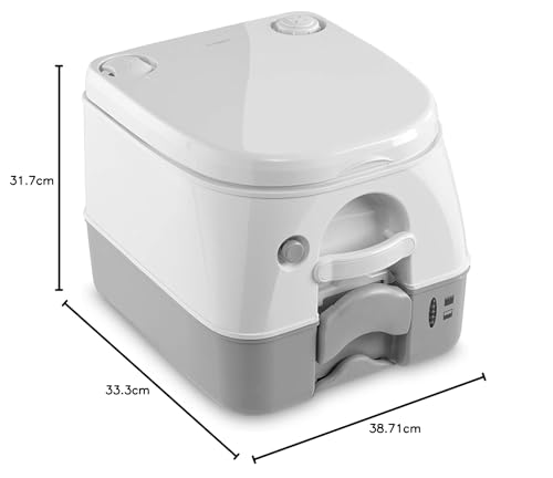 DOMETIC 9108557679 Portable 972 mit 360° Druckspülung Campingtoilette, Weiß/Grau
