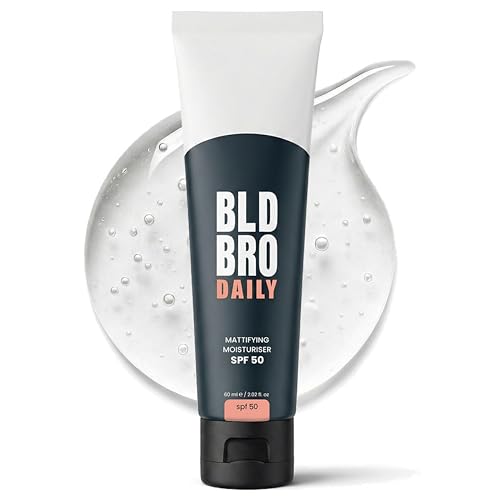 BLD BRO Daily SPF 50 for Bald Men Mattifying Gel Moisturiser with High UVA/UVB Protection Water Resistant Hydrating & Shine-Free (Day)