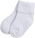 Booulfi Weiße Socken für Jungen 2 Paare mit Kreuzstickerei, 0 bis 6 Monate oder 6 bis 12 Monate