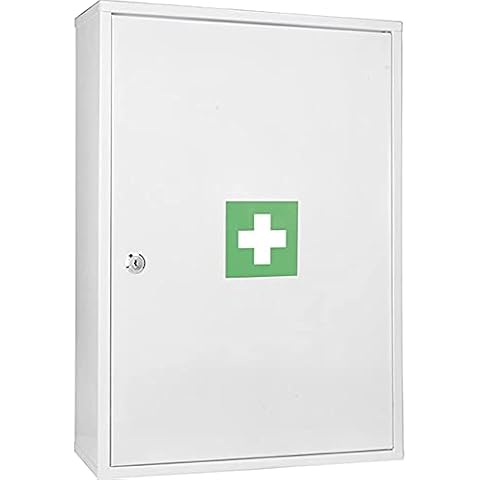 First Aid Wall Mount Cabinet Locker Box Lockable Case Wall Mounted Box For Medicine And First Aid Container Storage Emergency Locker Medical Cabinet (Small) Cover