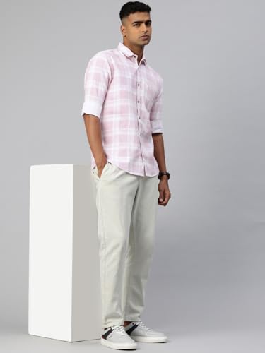 Image of Majestic Man Comfort Slim Fit Pure Cotton Checked Casual Shirt