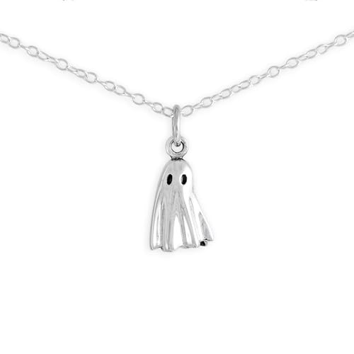 NINA DESIGNS Reclaimed Sterling Silver 3D Tiny Ghost Necklace –