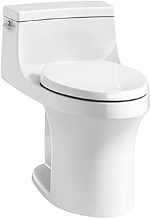 KOHLER K-5172-0 San Souci Comfort Height Compact Elongated 1.28 GPF Toilet with Aqua Piston Flushing Technology and Left-Hand Trip Lever