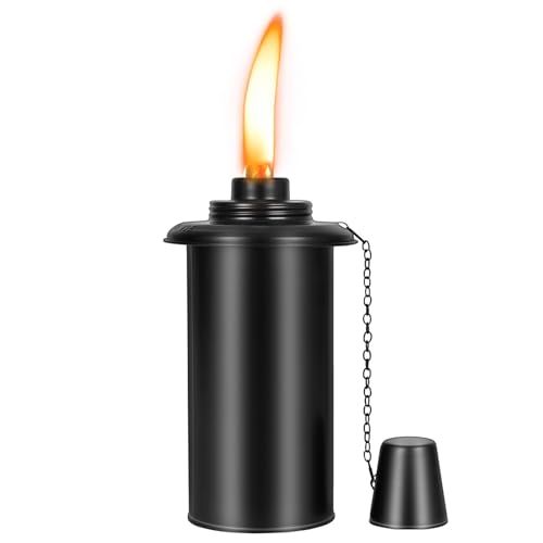 Nonley 1 Pack Metal Torch for Outside Garden Torches Outdoor Citronella Torch Canisters 12 oz. Torch Replacement Canister Decorative Lighting for Backyard Patio Pathway Party