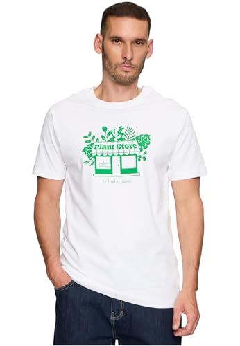 Mister Tee Camiseta de té Plant Store para Hombre, Blanco, XL