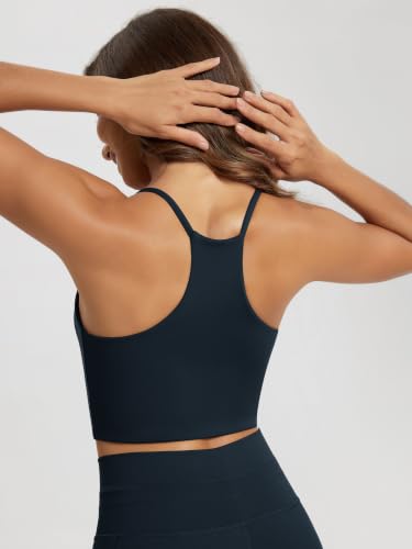 Image of ODODOS Halter Sports Bra for Women Non Padded Strappy Cropped Tops Workout Yoga Crop